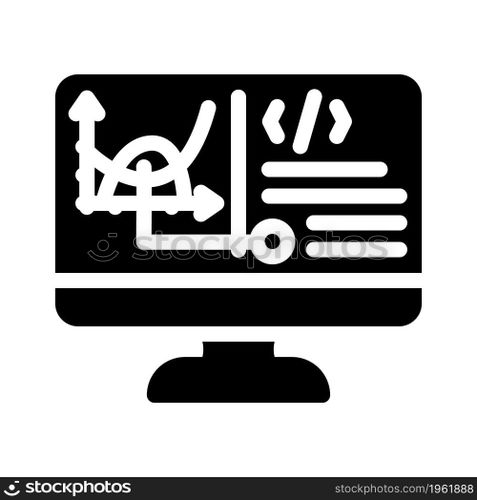 programming software data science glyph icon vector. programming software data science sign. isolated contour symbol black illustration. programming software data science glyph icon vector illustration