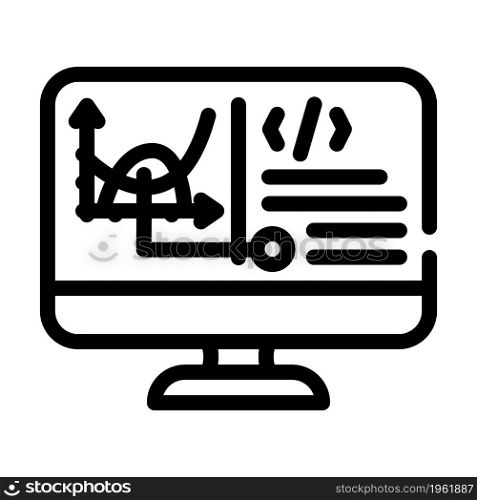 programming software data science line icon vector. programming software data science sign. isolated contour symbol black illustration. programming software data science line icon vector illustration
