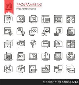 Programming , Thin Line and Pixel Perfect Icons