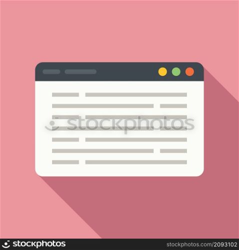 Programming web page icon flat vector. Website design. Mobile ui technology. Programming web page icon flat vector. Website design