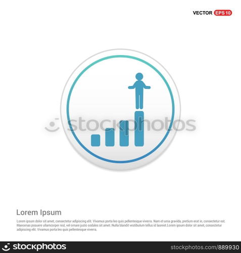 Progress graph icon - white circle button