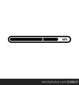Progress loading bar icon in simple style on a white background. Progress loading bar icon, simple style