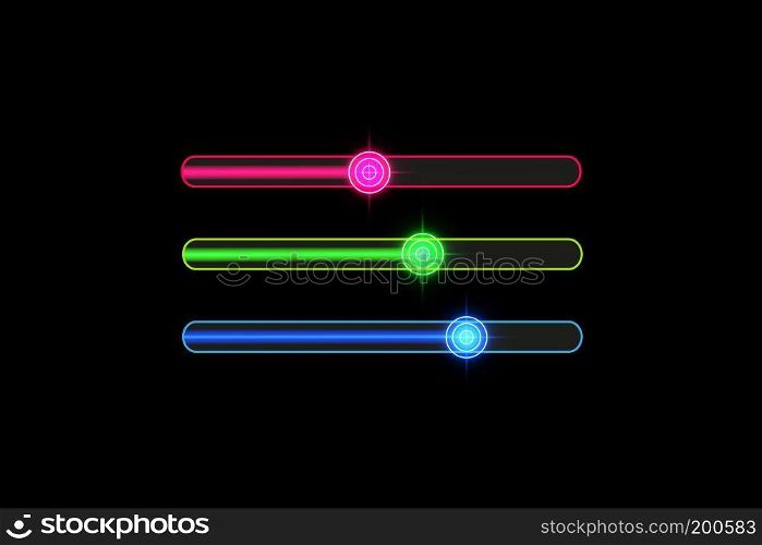 Progress loading bar with Neon Target isolated. Concept technology. Vector illustration.. Progress loading bar with Neon Target isolated. Concept technology. Vector illustration