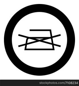 Prohibited Ironing is not allowed Clothes care symbols Washing concept Laundry sign icon in circle round black color vector illustration flat style simple image. Prohibited Ironing is not allowed Clothes care symbols Washing concept Laundry sign icon in circle round black color vector illustration flat style image