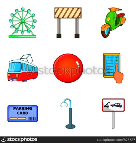 Prohibited location icons set. Cartoon set of 9 prohibited location vector icons for web isolated on white background. Prohibited location icons set, cartoon style