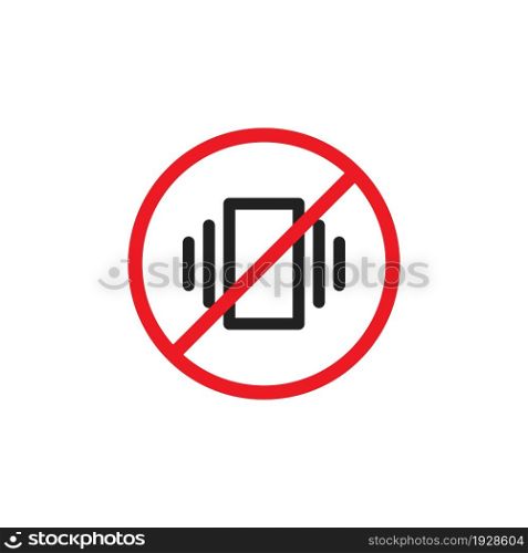 Prohibited phone sign icon. Cell ban, silence concept simbol in vector flat style.