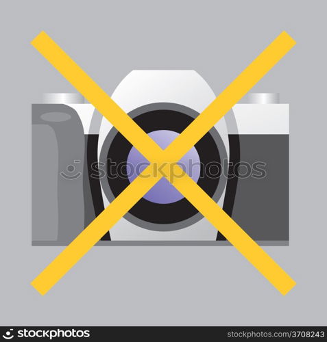 Prohibiting sign No Photo. Vector illustration.