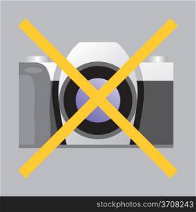 Prohibiting sign No Photo. Vector illustration.