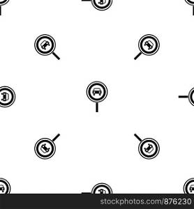 Prohibiting traffic sign pattern repeat seamless in black color for any design. Vector geometric illustration. Prohibiting traffic sign pattern seamless black