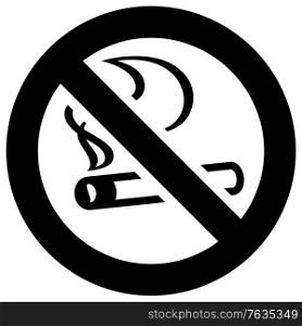 Prohibition sign, black forbidden symbol in the round shape