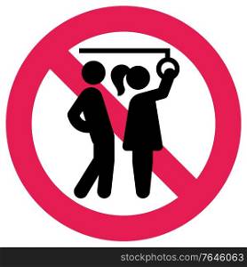 Prohibition Sign public transport, No Sexual Abuse or Harrashment, vector illustration EPS10