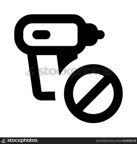 Prohibition symbol of electric drill machine.
