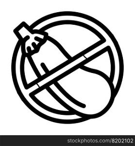 prohibition vulgarity line icon vector. prohibition vulgarity sign. isolated contour symbol black illustration. prohibition vulgarity line icon vector illustration