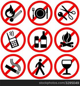 Prohibitory signs