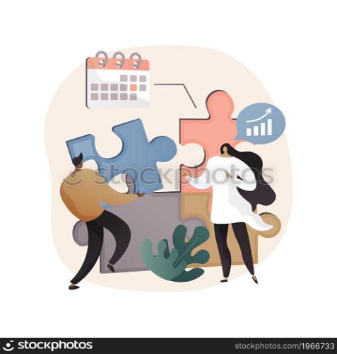 Project delivery abstract concept vector illustration. Project planning, successful management, time and budget, customer expectations, helpdesk software, task requirements abstract metaphor.. Project delivery abstract concept vector illustration.