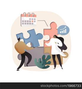 Project delivery abstract concept vector illustration. Project planning, successful management, time and budget, customer expectations, helpdesk software, task requirements abstract metaphor.. Project delivery abstract concept vector illustration.