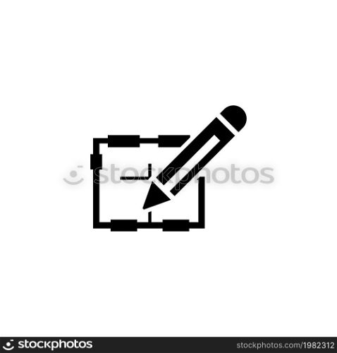 Project Design Apartment. Flat Vector Icon. Simple black symbol on white background. Project Design Apartment Flat Vector Icon