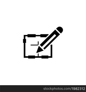 Project Design Apartment. Flat Vector Icon. Simple black symbol on white background. Project Design Apartment Flat Vector Icon