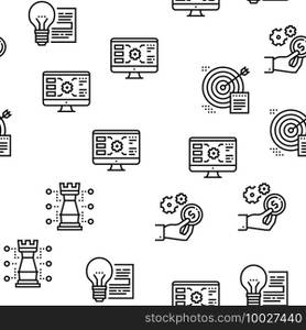 Project Development Vector Seamless Pattern Thin Line Illustration. Project Development Vector Seamless Pattern