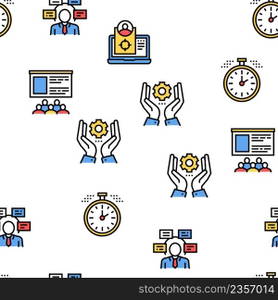Project Development Vector Seamless Pattern Thin Line Illustration. Project Development Vector Seamless Pattern
