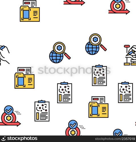 Project Development Vector Seamless Pattern Thin Line Illustration. Project Development Vector Seamless Pattern