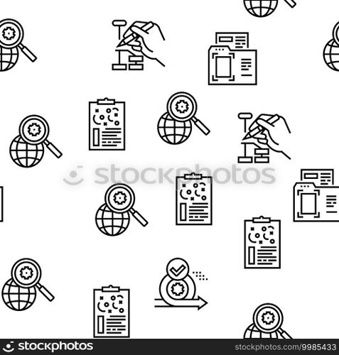 Project Development Vector Seamless Pattern Thin Line Illustration. Project Development Vector Seamless Pattern