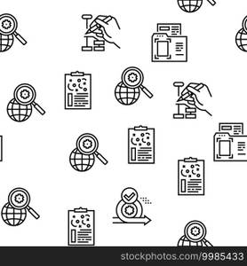 Project Development Vector Seamless Pattern Thin Line Illustration. Project Development Vector Seamless Pattern