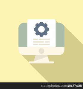 Project document icon flat vector. Data support. Help guide. Project document icon flat vector. Data support