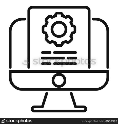 Project document icon outline vector. Data support. Help guide. Project document icon outline vector. Data support