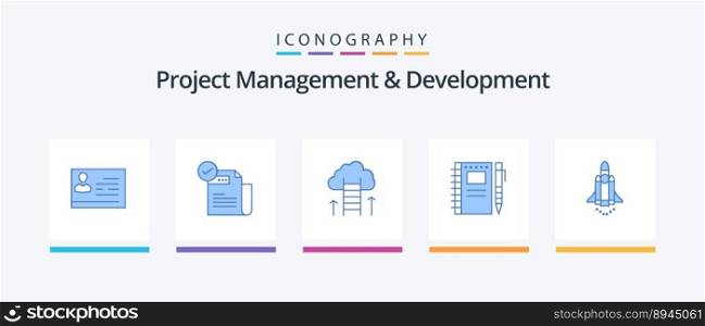 Project Management And Development Blue 5 Icon Pack Including drawing. focus. featured. success. career. Creative Icons Design