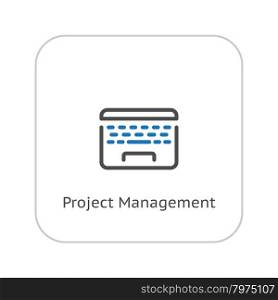 Project Management. Business Concept. Laptop. Flat Design. Isolated Illustration.. Project Management. Business Concept. Flat Design.