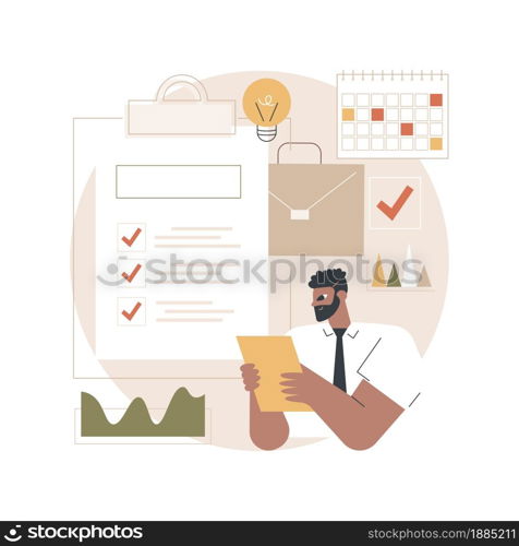 Project planning abstract concept vector illustration. Project plan creation, schedule management, business analysis, vision and scope, timeline and timeframe estimate, document abstract metaphor.. Project planning abstract concept vector illustration.