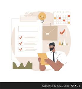 Project planning abstract concept vector illustration. Project plan creation, schedule management, business analysis, vision and scope, timeline and timeframe estimate, document abstract metaphor.. Project planning abstract concept vector illustration.