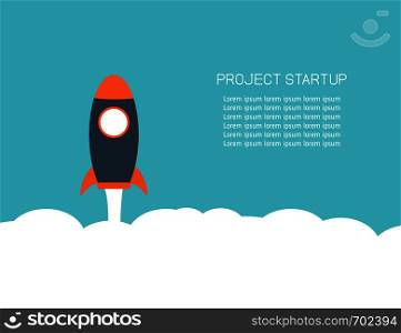 Project Startup in flat design. Business concept. Rocket Startup. Eps10. Project Startup in flat design. Business concept. Rocket Startup