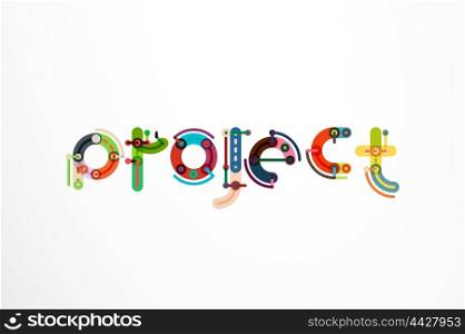 Project word letter banner. Thin line flat design banners for website, mobile website, presentation or printing