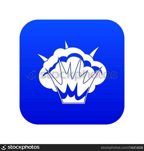 Projectile explosion icon digital blue for any design isolated on white ...