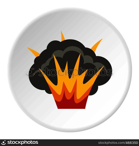 Projectile explosion icon in flat circle isolated on white background vector illustration for web. Projectile explosion icon circle