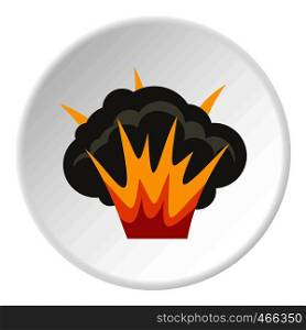 Projectile explosion icon in flat circle isolated on white background vector illustration for web. Projectile explosion icon circle