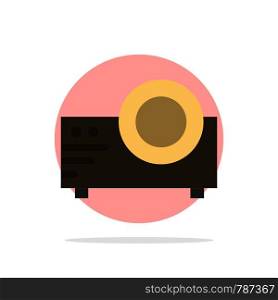 Projector, Film, Movie, Multi Media Abstract Circle Background Flat color Icon