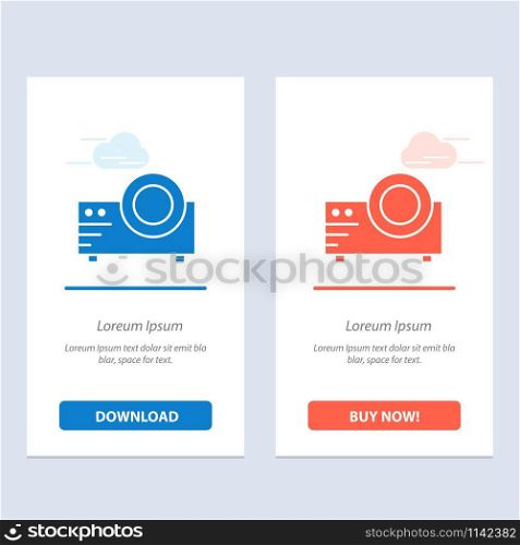 Projector, Film, Movie, Multi Media Blue and Red Download and Buy Now web Widget Card Template