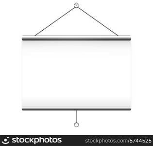 Projector screen on white background