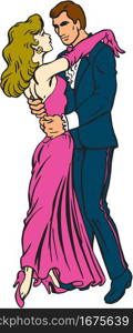 Prom Couple Vector Illustration