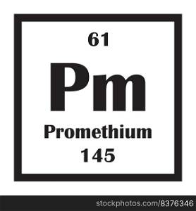 Promethium chemical element icon vector illustration design