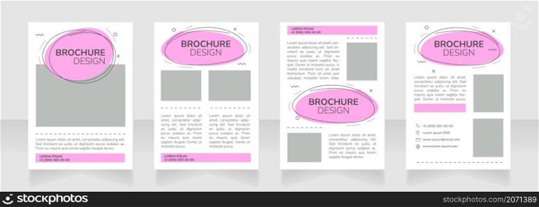 Promo blank brochure layout design. Promotion, advertisement service. Vertical poster template set with empty copy space for text. Premade corporate reports collection. Editable flyer paper pages. Promo blank brochure layout design