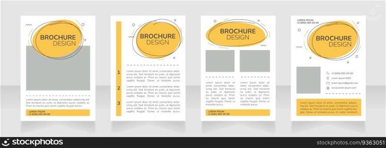 Promo c&aign blank brochure layout design. Promotion, advert service. Vertical poster template set with empty copy space for text. Premade corporate reports collection. Editable flyer paper pages. Promo c&aign blank brochure layout design