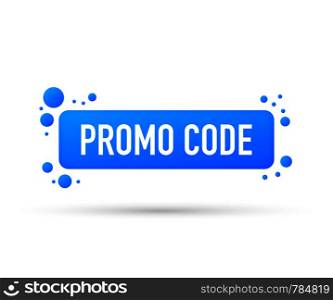 Promo code, coupon code. Discount coupon. Vector stock illustration.