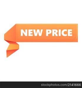 Promo new price icon cartoon vector. Sticker ribbon. Sale tag. Promo new price icon cartoon vector. Sticker ribbon