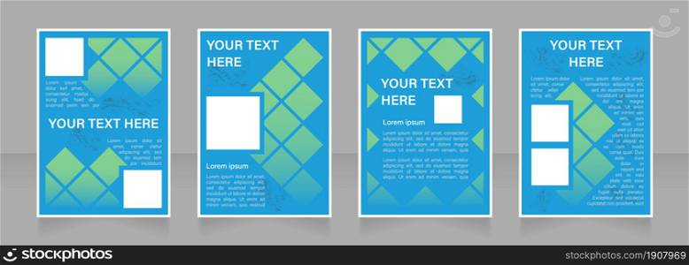 Promote online store blank brochure layout design. Ecommerce channel. Vertical poster template set with empty copy space for text. Premade corporate reports collection. Editable flyer paper pages. Promote online store blank brochure layout design