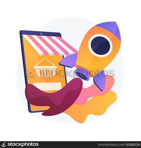 Promote your business abstract concept vector illustration. Advertise your business, promote your startup, product digital marketing, entrepreneur self-promotion strategy abstract metaphor.. Promote your business abstract concept vector illustration.
