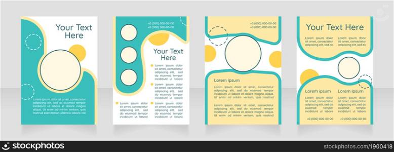 Promoting healthy diet blank brochure layout design. Health care. Vertical poster template set with empty copy space for text. Premade corporate reports collection. Editable flyer paper pages. Promoting healthy diet blank brochure layout design